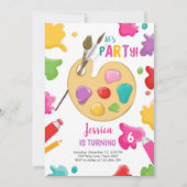 Art Party Geburtstag Einladung Malerei Kunsthandwe (Vorderseite)