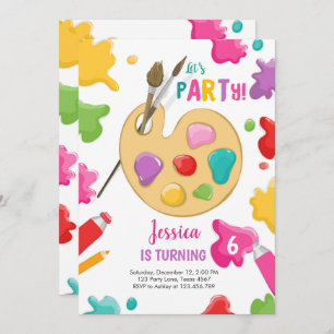 Art Party Geburtstag Einladung Malerei Kunsthandwe