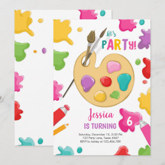 Art Party Geburtstag Einladung Malerei Kunsthandwe