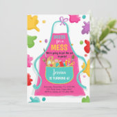 Art Party Geburtstag Einladung Malerei Kunsthandwe (Stehend Vorderseite)