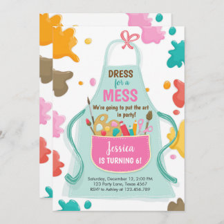 Art Party Geburtstag Einladung Malerei Kunsthandwe