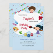 Art Party Geburtstagsfeier Einladung (Vorne/Hinten)