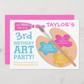 Art Party Geburtstagsmalerei Einladung (Vorne/Hinten)