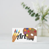 Art Party, Kinder-Geburtstagsparty Ticket Begleitkarte (Stehend Vorderseite)