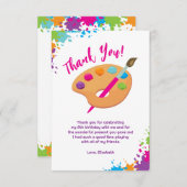 Art Party Kunsthandwerk Malerei Girly Geburtstagsp Dankeskarte (Vorne/Hinten)