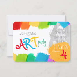 Art Party Malerei 4. Geburtstag Party laden Einladung