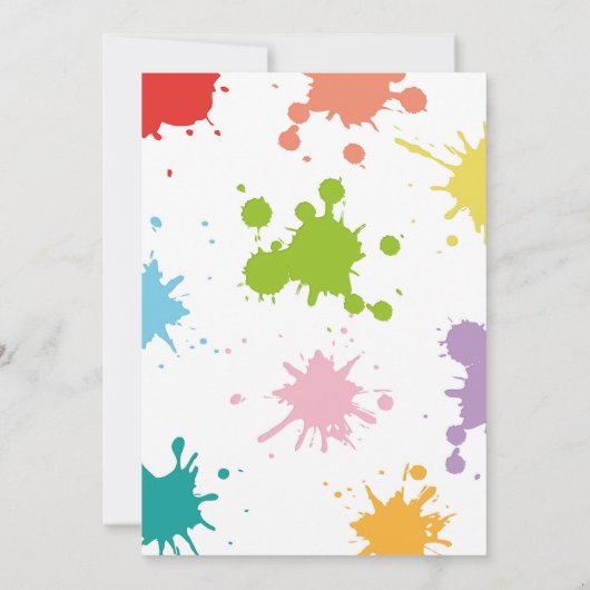 Art Party Malerei Kunsthandwerk Zeichnend Malerei  Einladung (Rückseite)