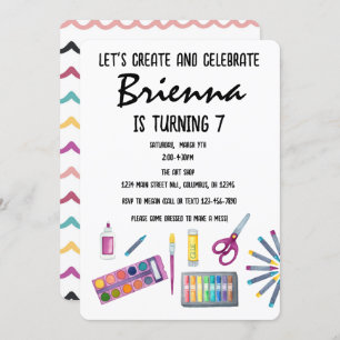 Art Party Malerei Party für Mädchen Einladung