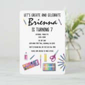 Art Party Malerei Party für Mädchen Einladung (Stehend Vorderseite)