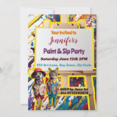 Art Party Malerei und Sip Malerei künstlerische Fe Einladung (Vorderseite)