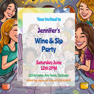 Art Party Paint and Sip Teenager feiern Einladung