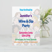 Art Party Paint and Sip Teenager feiern Einladung (Stehend Vorderseite)