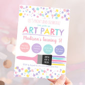 Art Party Paint Party Pastel Geburtstag Einladung