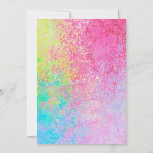 Art Party Paint Spritzer Rainbow Kinder Einladung (Rückseite)