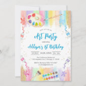 Art Party Painting Craft Birthday Invitation Einladung (Vorderseite)