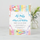 Art Party Painting Craft Birthday Invitation Einladung (Stehend Vorderseite)