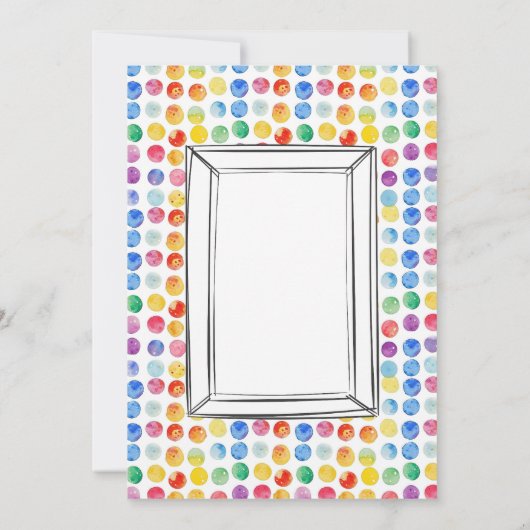 Art Party Rainbow Polka Dots Birthday Bash Einladung (Rückseite)
