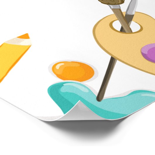 Art Party Studio Craft Paint Artist Giro del Malca Poster (Ecke)