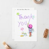 Art Party Vielen Dank Mitteilungskarte (Vorderseite/Rückseite Beispiel)