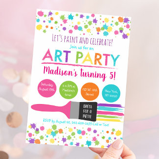 Art Partys Paint Party Geburtstag Einladung