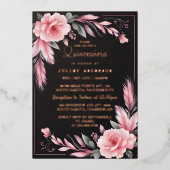 Art Pastell Schriftart Dusty Glam Rose Gold Quince Folieneinladung (Vorderseite)