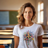 Art Peace Symbol Brush and Pencil Education T-Shirt