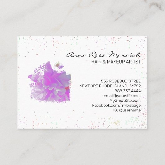 *~* Art Pink Painting Art Butterfly AR3 Visitenkarte (Rückseite)