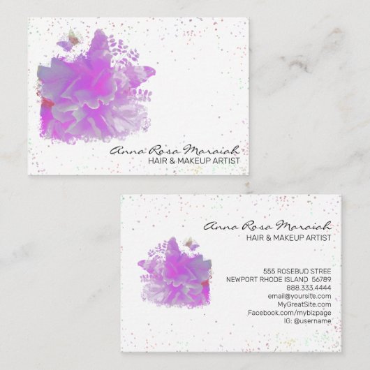 *~* Art Pink Painting Art Butterfly AR3 Visitenkarte (Vorne/Hinten)