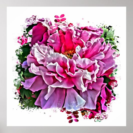 *~* Art Pink Peony Painting Artistic AR1 Poster (Vorne)