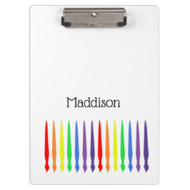 ART, Pinsel mit Regenbogenfarbe und Ihr Name Klemmbrett