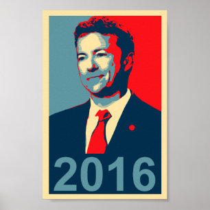 Art-Plakat 2016 Rand-Pauls Obama Poster