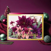 Art Poinsettia Arrangement Burgundy Lila Peach
