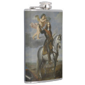 Art Portrait benutzerdefinierte Monogramm-Flasche Flachmann (Rechts)