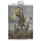 Art Portrait benutzerdefinierte Monogramm-Flasche Flachmann (Vorderseite)