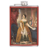 Art Portrait benutzerdefinierte Monogramm-Flasche Flachmann (Vorderseite)