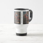 Art Portrait benutzerdefinierte Monogramm-Tasse Reisebecher (VorderseiteRechts)