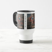 Art Portrait benutzerdefinierte Monogramm-Tasse Reisebecher (Vorderseite Links)