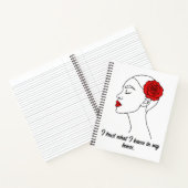 Art Portrait of Woman mit Rote Rose Notizblock (Innenseite)
