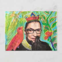 Art Post Card RGB Ruth Gader Ginsburg und Bird