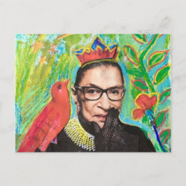 Art Post Card RGB Ruth Gader Ginsburg und Bird Postkarte