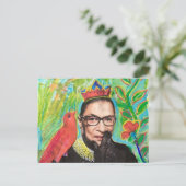 Art Post Card RGB Ruth Gader Ginsburg und Bird Postkarte (Stehend Vorderseite)
