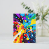 Art Postcard - Abstract Geometric Design Postkarte (Stehend Vorderseite)