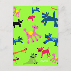 Art Postcard: Crazy Hogs Postkarte