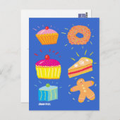 Art Postcard: Kuchen, Fancies and Gingerbree Man Postkarte (Vorne/Hinten)