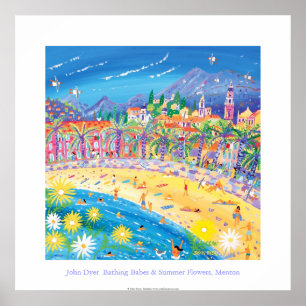 Art Poster: Baden von Babes & Sommer Blume, Menton Poster