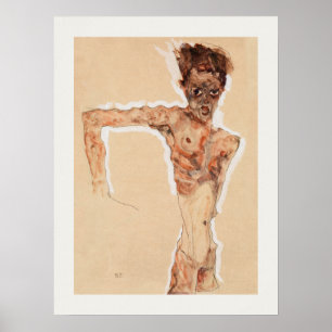 ART POSTER : EGON SCHIELE SELBSTPORTRAIT : 1911