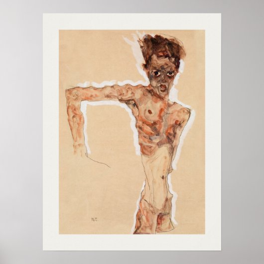 ART POSTER : EGON SCHIELE SELBSTPORTRAIT : 1911 (Vorne)