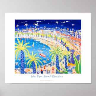 Art Poster: Französischer Kuss, Nizza. von John Dy Poster