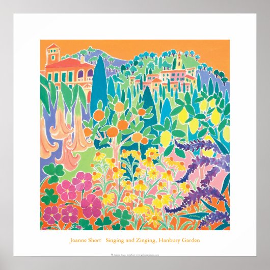 Art Poster: Gesang und Zinging, Hanbury Garden Poster (Vorne)
