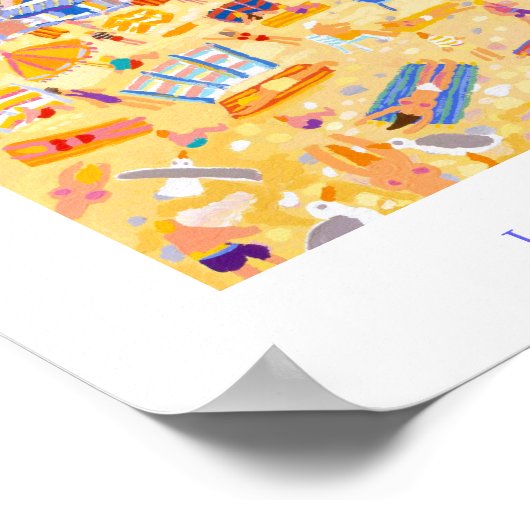 Art Poster: Gylly Beach Cafe. "Spaß am Strand" Poster (Ecke)